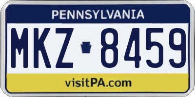 PA license plate MKZ8459