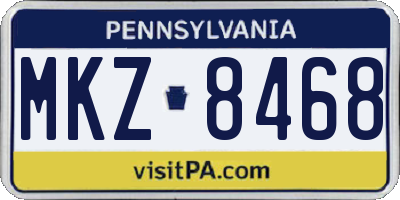 PA license plate MKZ8468