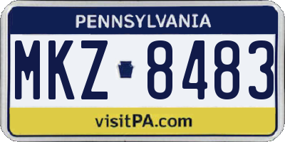 PA license plate MKZ8483