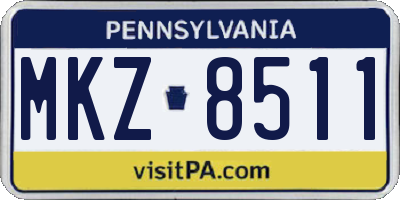 PA license plate MKZ8511