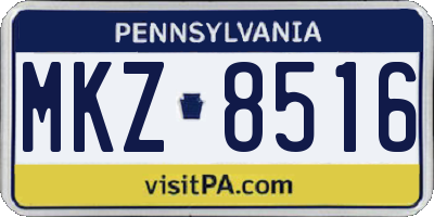 PA license plate MKZ8516