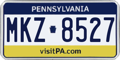 PA license plate MKZ8527