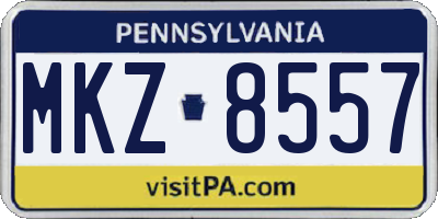 PA license plate MKZ8557