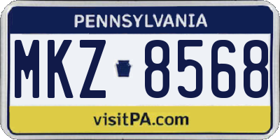 PA license plate MKZ8568