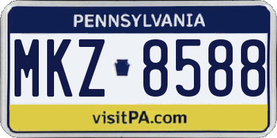 PA license plate MKZ8588