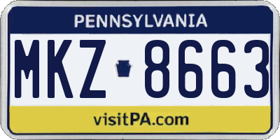 PA license plate MKZ8663
