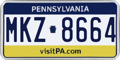 PA license plate MKZ8664