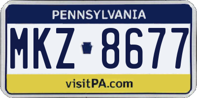 PA license plate MKZ8677