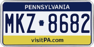 PA license plate MKZ8682