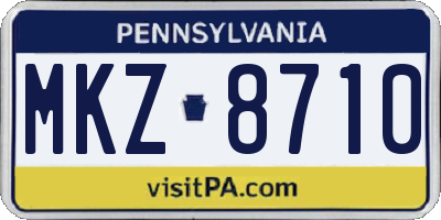 PA license plate MKZ8710