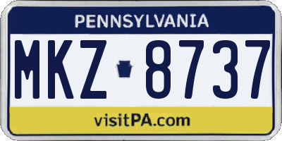 PA license plate MKZ8737