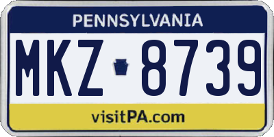PA license plate MKZ8739