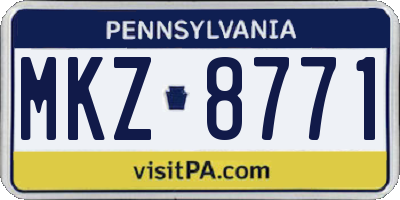 PA license plate MKZ8771