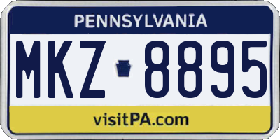 PA license plate MKZ8895