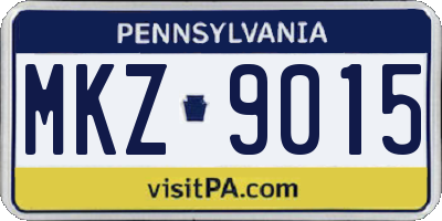 PA license plate MKZ9015