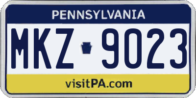 PA license plate MKZ9023