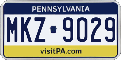 PA license plate MKZ9029