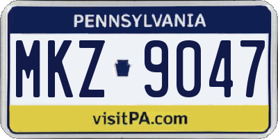 PA license plate MKZ9047