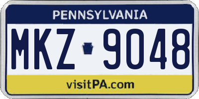 PA license plate MKZ9048