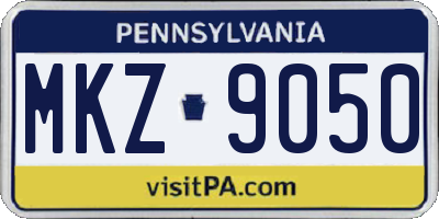 PA license plate MKZ9050