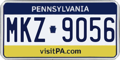 PA license plate MKZ9056