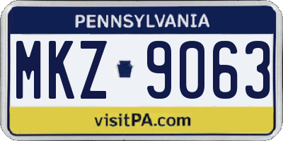 PA license plate MKZ9063