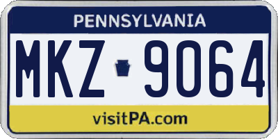 PA license plate MKZ9064