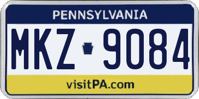 PA license plate MKZ9084