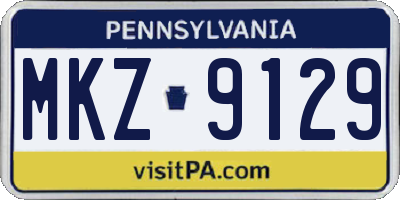 PA license plate MKZ9129