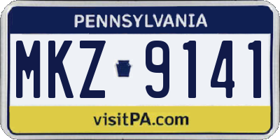 PA license plate MKZ9141