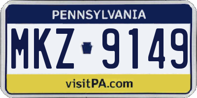 PA license plate MKZ9149