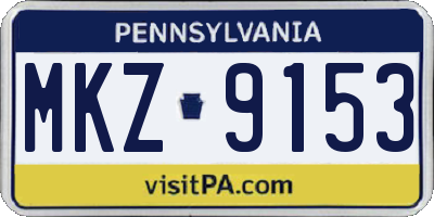 PA license plate MKZ9153
