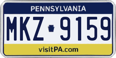 PA license plate MKZ9159