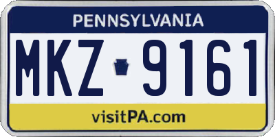 PA license plate MKZ9161