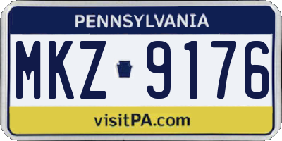 PA license plate MKZ9176
