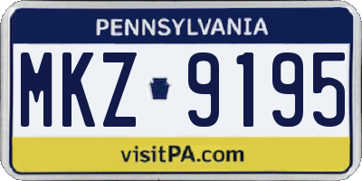 PA license plate MKZ9195