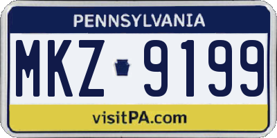 PA license plate MKZ9199