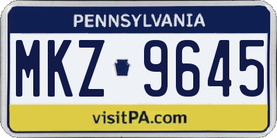 PA license plate MKZ9645