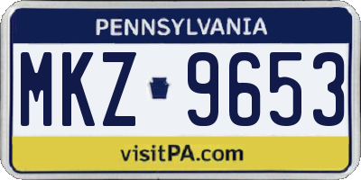 PA license plate MKZ9653