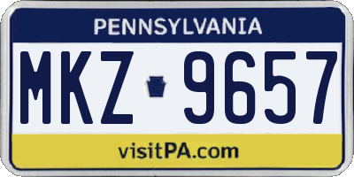 PA license plate MKZ9657