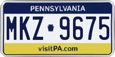 PA license plate MKZ9675