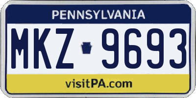 PA license plate MKZ9693