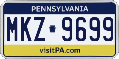 PA license plate MKZ9699