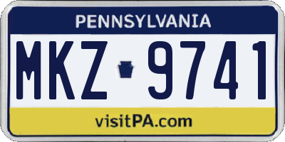 PA license plate MKZ9741