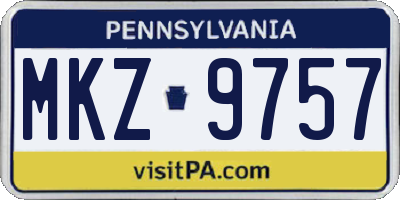 PA license plate MKZ9757