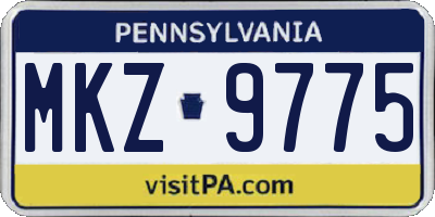 PA license plate MKZ9775