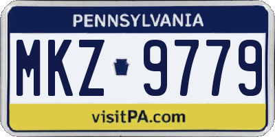 PA license plate MKZ9779