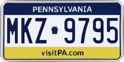PA license plate MKZ9795