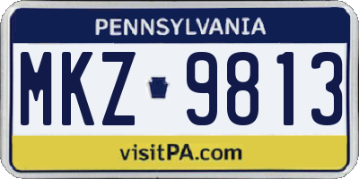 PA license plate MKZ9813