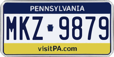 PA license plate MKZ9879